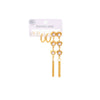 Titanium Steel Heart Tassel And Pearl Earrings Set For Women Electroplated Fashion Geometric Style