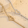 Titanium Steel Heart Zircon Bracelet Couple's Style 18K Gold Plated Electroplated