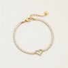 Titanium Steel Heart Zircon Bracelet Couple's Style 18K Gold Plated Electroplated