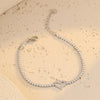 Titanium Steel Heart Zircon Bracelet Couple's Style 18K Gold Plated Electroplated