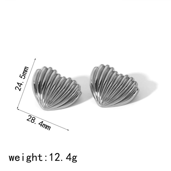 Titanium Steel Heartshaped Electroplated Fashion Earrings