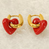 Titanium Steel Heartshaped Geometric Fashion Women's Earrings With Electroplating