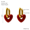 Titanium Steel Heartshaped Geometric Fashion Women's Earrings With Electroplating