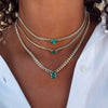 Titanium Steel Heartshaped Light Luxury Cuban Chain Necklace With Furnace Vacuum Plating And Diamond Design