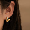 Titanium Steel Heartshaped Light Luxury Earrings With Electroplating Design For Women