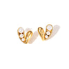 Titanium Steel Heartshaped Light Luxury Earrings With Electroplating Design For Women