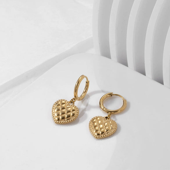 Titanium Steel Heartshaped Retro Light Luxury Women's Earrings