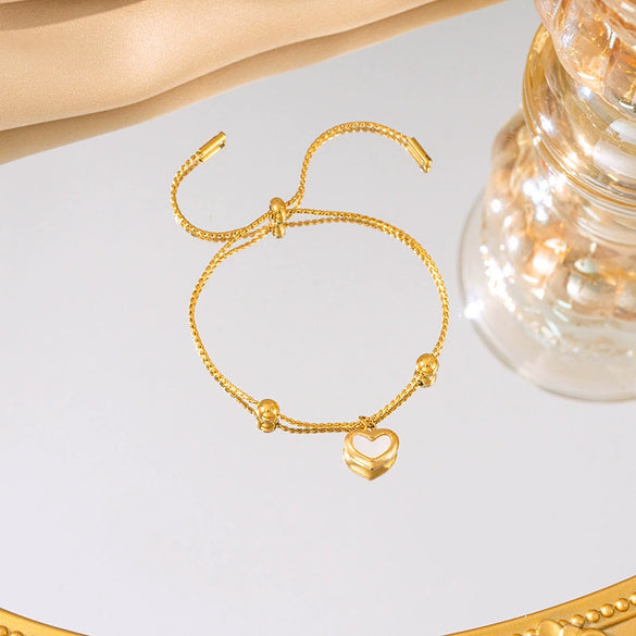 Titanium Steel Heartshaped Women's Fashionable Elegant Electroplated Bracelet