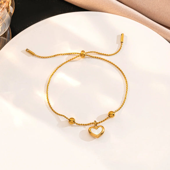 Titanium Steel Heartshaped Women's Fashionable Elegant Electroplated Bracelet