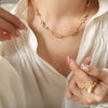 Titanium Steel Heartshaped Zircon Branch Artistic Pendant Necklace For Women