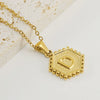 316L Stainless Steel Hexagonal Letter Pendant Necklace For Women With Electroplating And Ochain
