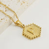 316L Stainless Steel Hexagonal Letter Pendant Necklace For Women With Electroplating And Ochain