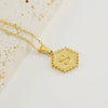 316L Stainless Steel Hexagonal Letter Pendant Necklace For Women With Electroplating And Ochain