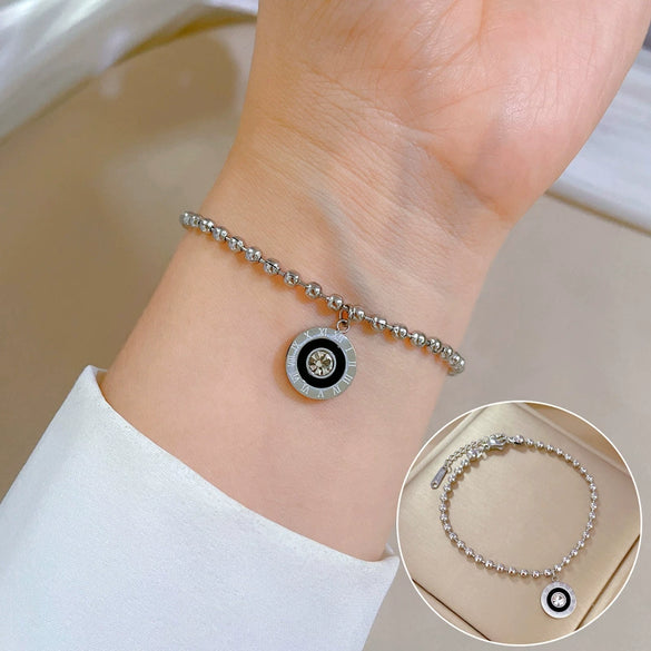 Titanium Steel Hip Hop Bracelet With Gold Inlaid Constellation Cartoon Style