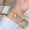 Titanium Steel Hip Hop Bracelet With Gold Inlaid Constellation Cartoon Style