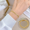 Titanium Steel Hip Hop Bracelet With Gold Inlaid Constellation Cartoon Style