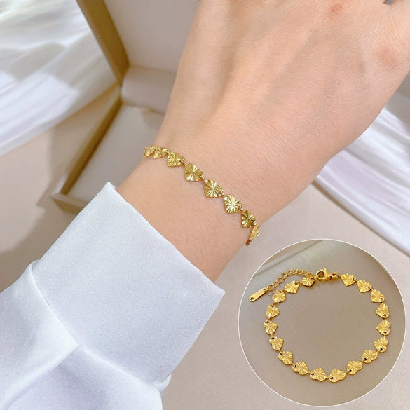 Titanium Steel Hip Hop Bracelet With Gold Inlaid Constellation Cartoon Style