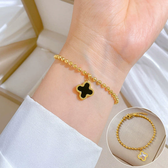 Titanium Steel Hip Hop Bracelet With Gold Inlaid Constellation Cartoon Style