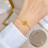 Titanium Steel Hip Hop Bracelet With Gold Inlaid Constellation Cartoon Style
