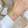 Titanium Steel Hip Hop Bracelet With Gold Inlaid Constellation Cartoon Style