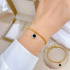Titanium Steel Hip Hop Bracelet With Gold Inlaid Constellation Cartoon Style