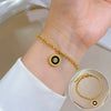 Titanium Steel Hip Hop Bracelet With Gold Inlaid Constellation Cartoon Style