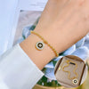 Titanium Steel Hip Hop Bracelet With Gold Inlaid Constellation Cartoon Style