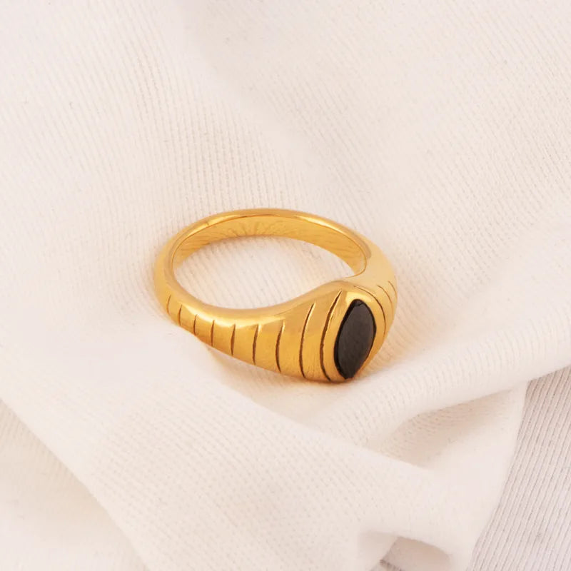 Wholesale Jewelry Hip-Hop Eye Titanium Steel 18K Gold Plated Plating Rings