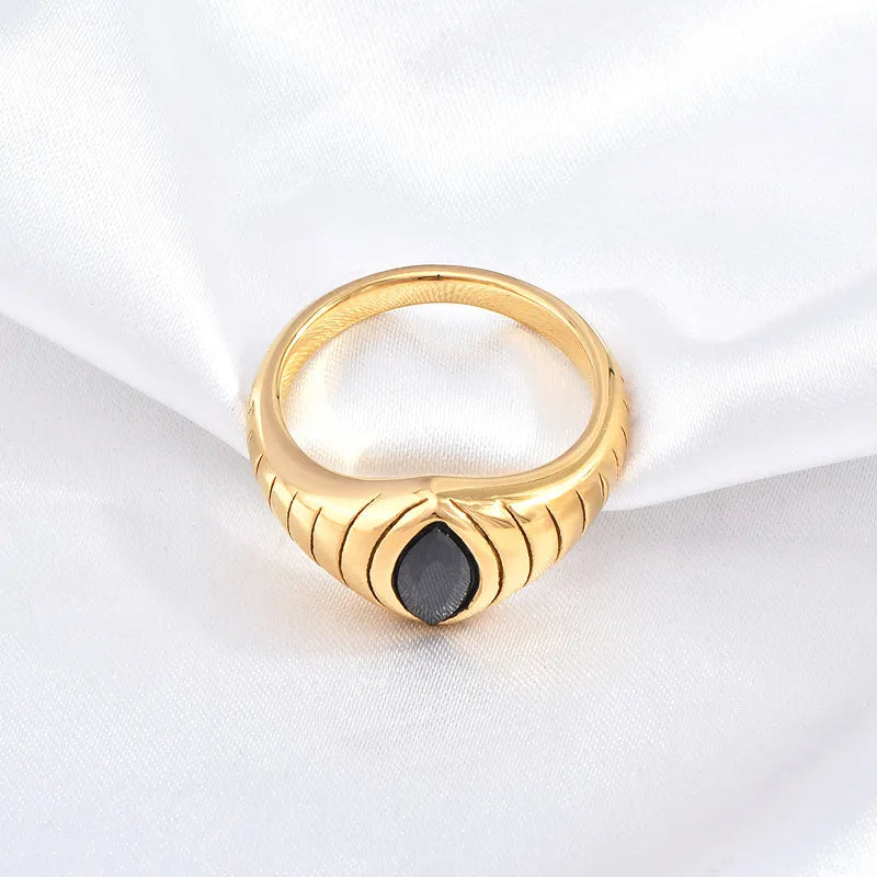 Wholesale Jewelry Hip-Hop Eye Titanium Steel 18K Gold Plated Plating Rings