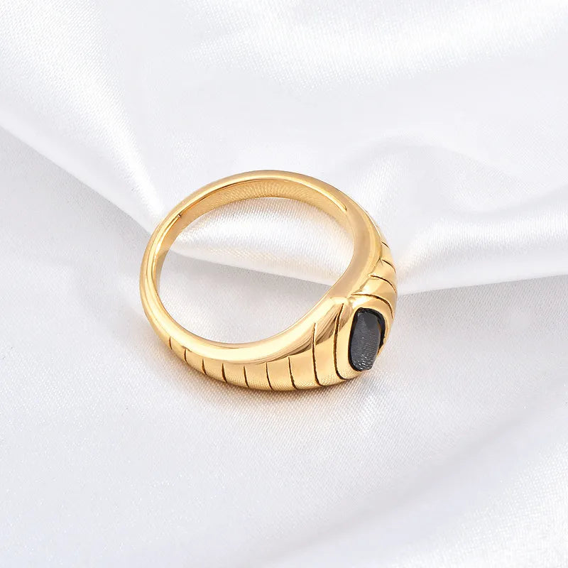 Wholesale Jewelry Hip-Hop Eye Titanium Steel 18K Gold Plated Plating Rings