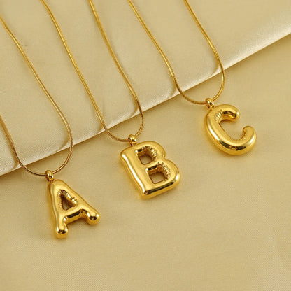 Titanium Steel Hip-Hop Letter Plating Pendant Necklace