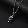 304 Stainless Steel Hip-Hop Punk Scissors COMD Hammer Turquoise Glass Stone Pendant Necklace