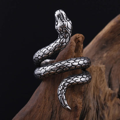 Titanium Steel 18K Gold Plated Hip-Hop Punk Snake Rings