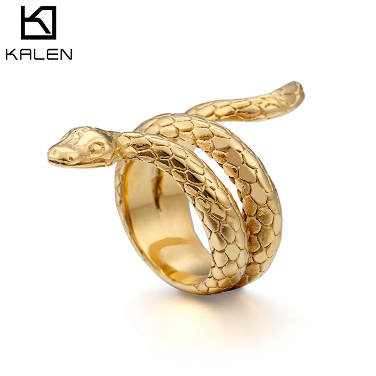 Titanium Steel 18K Gold Plated Hip-Hop Punk Snake Rings