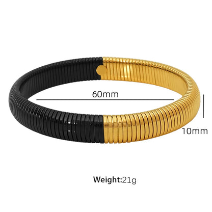 Titanium Steel Hip-Hop Retro Plating Solid Color Bangle