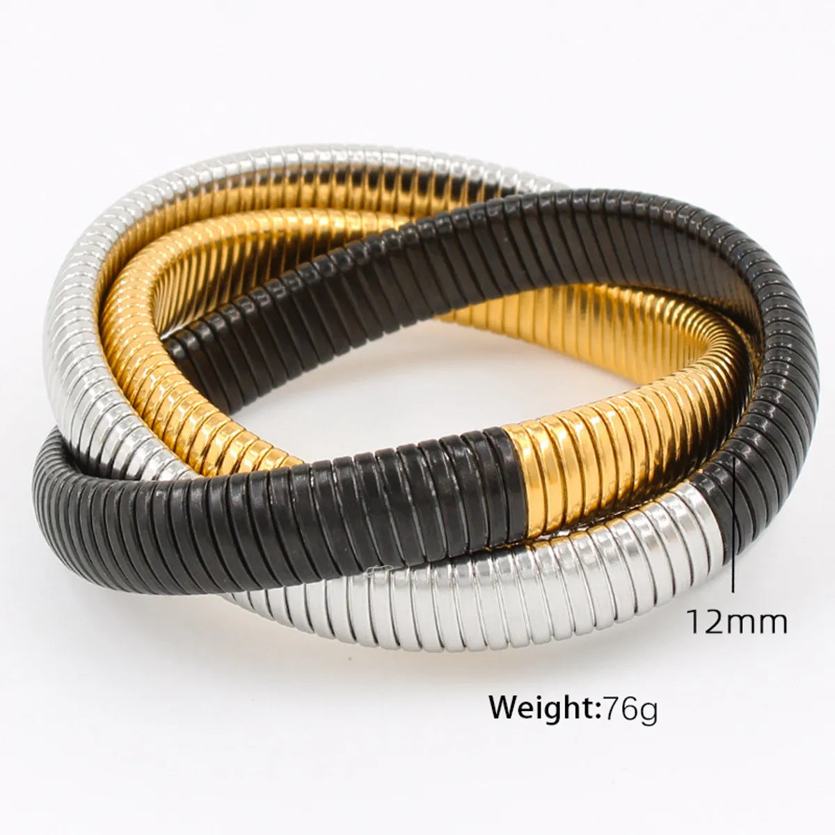 Titanium Steel Hip-Hop Retro Plating Solid Color Bangle