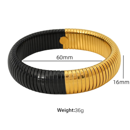 Titanium Steel Hip-Hop Retro Plating Solid Color Bangle