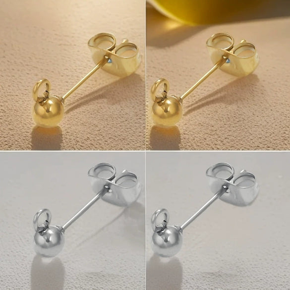 Titanium Steel Hip Hop Style Round Head Handmade Electroplated Geometric Unisex Earrings Jewelry Accessories