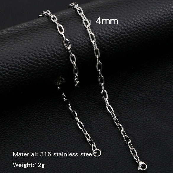 Titanium Steel Hiphop Street Geometric Square Line Oshaped Electroplated Wave Pattern Unisex Jewelry