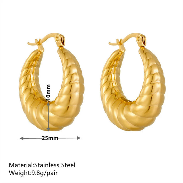 Titanium Steel Hollow Earrings With Cartoon And Geometric Style Vacuum Plating In Furnace Unisex