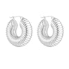Titanium Steel Hollow Earrings With Cartoon And Geometric Style Vacuum Plating In Furnace Unisex