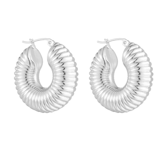 Titanium Steel Hollow Earrings With Cartoon And Geometric Style Vacuum Plating In Furnace Unisex