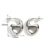 Titanium Steel Hollow Heart Shaped Light Luxury Style Ear Jewelry With Letters Numbers Text Pattern And Electroplating Design