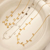 Titanium Steel Hollow Leaf Love Star Necklace For Women With Electroplating Design