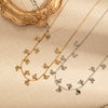 Titanium Steel Hollow Leaf Love Star Necklace For Women With Electroplating Design