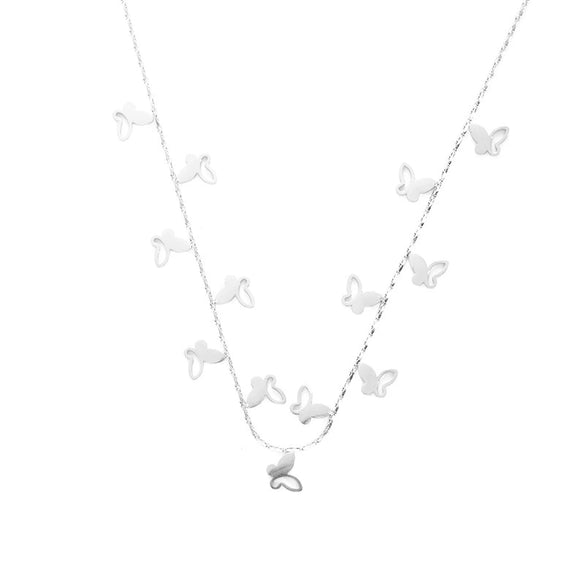 Titanium Steel Hollow Leaf Love Star Necklace For Women With Electroplating Design