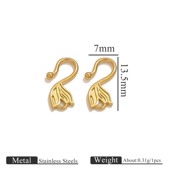 Titanium Steel Hook Buckles Jewelry Connecting Buckles For Bracelets Necklaces Handmade Diy Accessories With Totem Pattern Electroplated