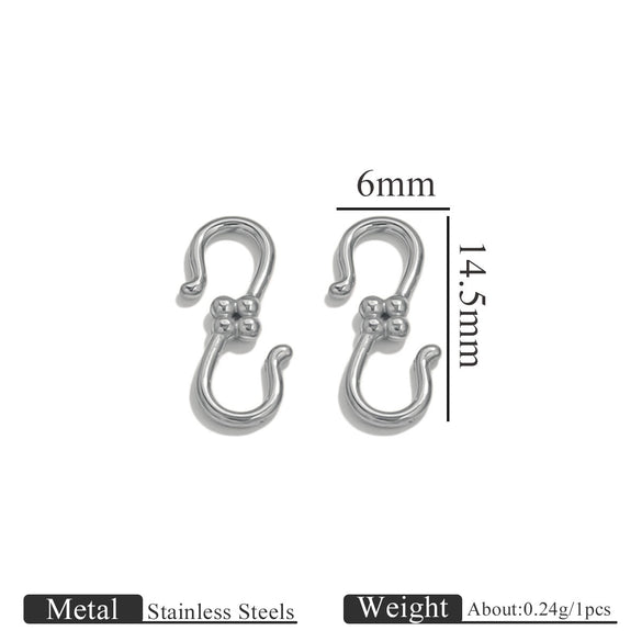 Titanium Steel Hook Buckles Jewelry Connecting Buckles For Bracelets Necklaces Handmade Diy Accessories With Totem Pattern Electroplated