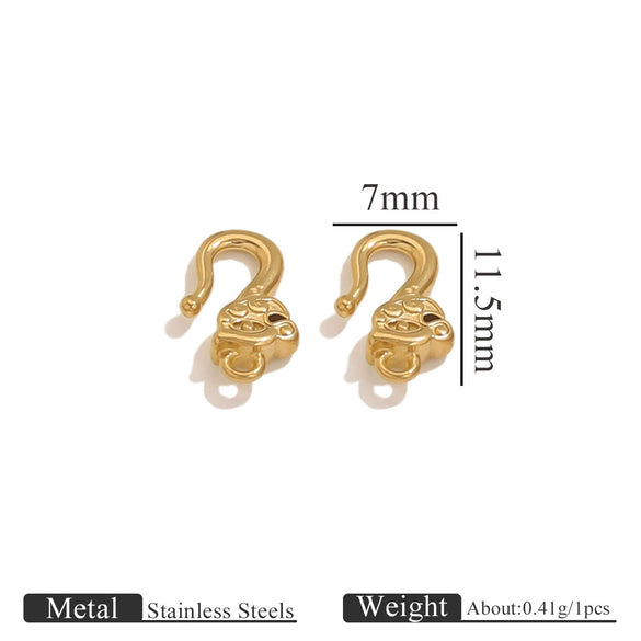 Titanium Steel Hook Buckles Jewelry Connecting Buckles For Bracelets Necklaces Handmade Diy Accessories With Totem Pattern Electroplated