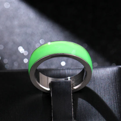 Titanium Steel Hypoallergenic Green Ring